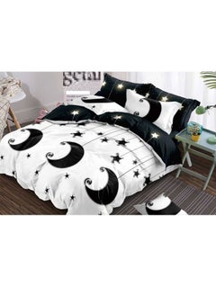 Buy King Size 6 Piece Duvet Cover Set Contemporary Leaf Print Bedding Sets, Smooth Cotton Material Modern Geometric Print in UAE