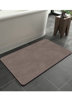 اشتري Bath Mat Rug-Rubber Non Slip Quick Dry Super Absorbent Thin Bathroom Rugs Fit Under Door-Washable Bathroom Floor Mats-Shower Rug for in Front of Bathtub,Shower Room,Sink -20" x 32" (Brown) في السعودية