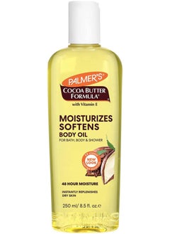 Buy Cocoa Butter Moisturizing Body Oil-For Bath, Body & Shower-Vitamin E-48 Hrs Moisture-Instant Moisturizing,Softens Skin-Fast Absorbing-Non Greasy,Sticky-No Parabens,Sulphates,Mineral Oil-250Ml in UAE