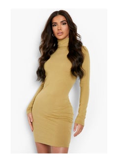 Buy Basics Long Sleeve Roll Neck Mini Bodycon Dress in UAE