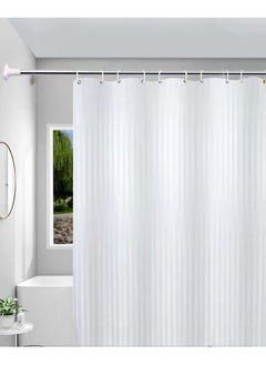 Buy 1-Piece Modern Simple Waterproof Polyester Shower Curtain White 200x180 Centimeter in UAE