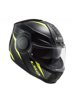 Buy LS2 FF902 SCOPE Modular Racing Helmet - Color Skid Matt Black H--V Yellow - Size XL in Egypt