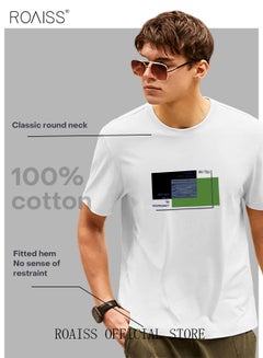 اشتري Man's T-shirt Regular Fit Trendy All-Match Pattern Printing Short Sleeves في الامارات
