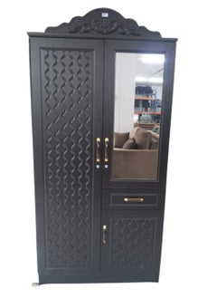 Buy 2 Door Wooden Wardrobe Cabinet Cupboard Engineered Wood Perfect Modern Stylish Heavy Duty Wenge in UAE