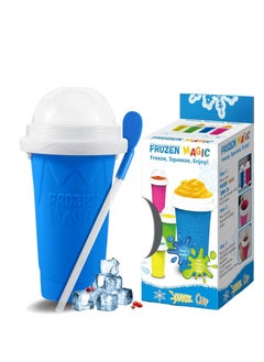 اشتري Slushie Maker Cup, Magic Quick Frozen Smoothies Cup Double Layer Squeeze Cup Homemade Milk Shake Ice Cream Maker Cooling Cup DIY for Family في الامارات