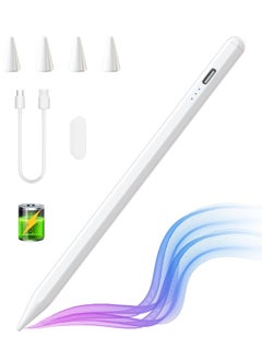 Buy Stylus Pen for iPad, Stylus Pencil for (2018-2022) Apple iPad Pro 2021 11/12.9 Inch, iPad 6/7/8th Generation, iPad Air 4th/3rd, iPad Mini 5th Gen, for iPad Accessories Magnetic Stylus Pen, White in Egypt