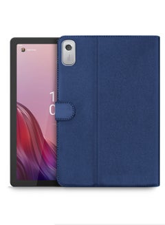 Buy PU Leather Magnetic Closure Flip Case Cover For Lenovo Tab M9 4G 2022 Navy Blue in Saudi Arabia