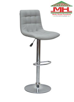 Buy Adjustable Swivel Barstools, PU Leather With Chrome Base, Pub Counter, Multi Function Chair (259-GREY) in UAE
