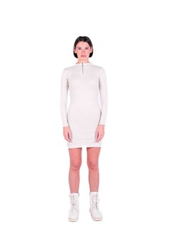 اشتري RIBBED DRESS WITH HALF ZIPPER MID THIGH في مصر