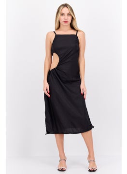 Buy Women Plain Midi Dress, Black in Saudi Arabia