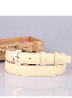 اشتري All Kinds Of Women's Pu Leather Pin Buckle Decorative Leisure Belt 105cm Yellow في السعودية