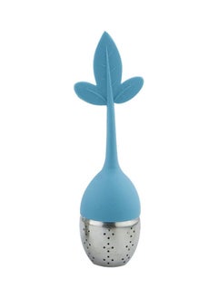 Buy Leaf Handle Strainer Drip Tray Blue/Silver 15 x 3.8centimeter in UAE