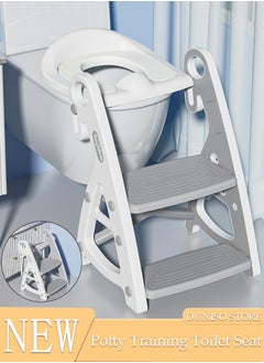 اشتري Kids Potty Training Toilet Seat with Step Stool Ladder,Toddlers-Comfortable Safe Potty Seat with Anti-Slip Pads Folding Ladder for Boys and Girls في الامارات