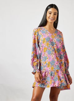 Buy Floral Print Shift Dress in Saudi Arabia