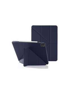 Buy Ecosystem Case for iPad Pro 12.9 Inch 2021/2020/2018 with Pen Holder, 5-in-1 Multiple Viewing Angles, Smooth Silicone Case & Soft TPU Back, Auto Sleep/Wake, Pencil 2 Charging Folio (Dark Blue) in Egypt