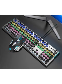Buy Wired Gaming Keyboard with Mouse set USB Port Retro Punk Typewriter Style in UAE