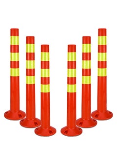 Buy 6 pack of Flexible Traffic Safety Pole 80cm with Reflective Tape | Traffic Delineator Post Cones for Truck Parking and Safety Barriers in Saudi Arabia