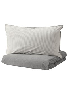 Buy Duvet Cover And Pillowcase Grey 150X200 And 50X80 Cm in Saudi Arabia