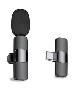Buy K8 Wireless Lavalier Microphone For Type-C Phone Plug-Play Wireless Mic Black in UAE
