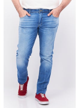 اشتري Men Slim Fit Solid Searchable Denim Jeans, Blue في الامارات