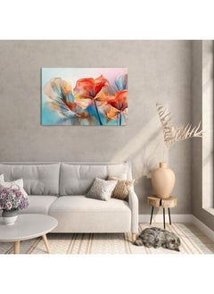 Buy Three colorful flowers printed canvas wall art 120x80 in Egypt