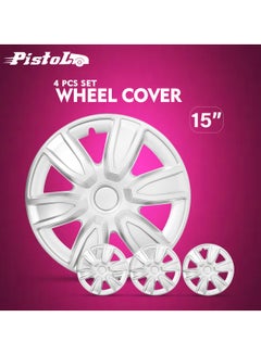 Buy 15 InchAutomotive Hub Wheel Cap with Universal  Wheel Hubcaps Set of 4 Pcs  Snap-On Rings Wheel Cover - Pistol WJ-5087-A-15 in Saudi Arabia