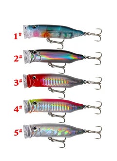 اشتري 5 Pieces Fishing Lures Crank Lure Set Artificial Lures With 3D Eyes For Freshwater And Saltwater Fishing 7cm Multicolor في السعودية