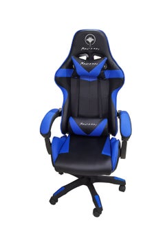 Buy Heavy Duty Steel High-Back Racing Style With Pu Leather Bucket Seat Headrest, Lumbar Support, Steel 13-Star Base , Compatible With E-Sports Chair color Blue and Black in UAE
