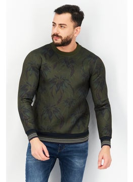 اشتري Men Crew Neck Long Sleeve Sweatshirt, Olive Combo في الامارات