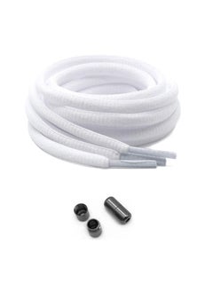 Buy No Tie Shoe Laces White with Metal Capsules For Men's and Women's Suitable for  Flat Shoe, Sneakers, Work Boot and All type in UAE