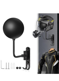 Buy Motorcycle Helmet Holder, Helmet Rack Wall Mount 180 Degree Rotation Helmet Hanger Hook for Coats, Caps, Hats, Motorcycle Accessories in Saudi Arabia