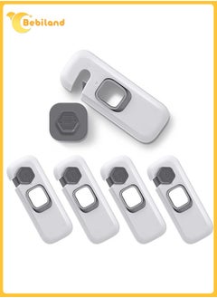 Buy 5-Piece Child Safety Locks with Strong Adhesive, Cupboard Door Strap Locks for Fridge Cabinets Drawers and Dishwasher, No Tools Needed No Drilling in UAE