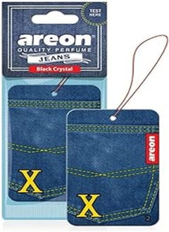 Buy AREON Jeans Hanging Car Air Freshner - X Logo - Black Crystal, Pack of 1, AJX01 in Egypt