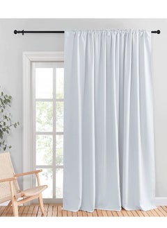 اشتري Room Divider Blackout Curtains Thermal Insulated Decor Rod Pocket Blackout Drapes for Bedroom Dining Studio Office Greyish White 200x270/200x240/200x200cm في الامارات