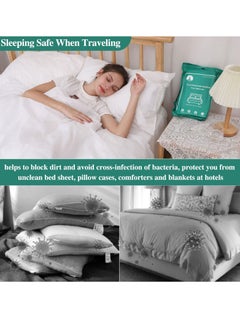 Buy Disposable Bed Sheets Travel Sheets for Hotel Disposable Sheets for Bed Travel Bedding Cover Portable Sheet with 1Quilt Cover, 1 Sheet and 2 Pillowcase for Travel Business Trip Spa Hotel(4PCS a Set ) in UAE