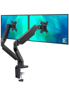 Buy Dual Monitor Mount Stand - Height Adjustable Monitor Arm Stand Fully Articulating Counterbalance Gas Spring Desk Mount for Two 17 to 32 inch Screens in UAE