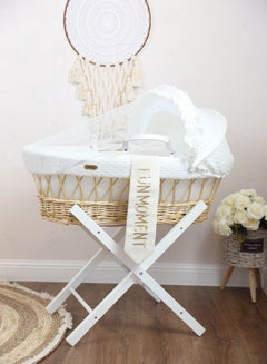 Buy Moses Basket Cot With Stand (White off) in UAE