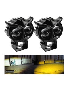 اشتري LED Motorcycle Driving Fog Lights, White and Amber LED Pods Projector Lights, Super Bright Waterproof Driving Fog Lights, for Car Motorcycle Bike SUV Tractor Pickup (Owl style) في السعودية