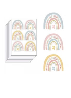 Buy 6PCS Flower Mini Rainbow Bohemian Decal, Room Decoration DIY Stickers Children's Baby PVC Wall Stickers Waterproof and Stick Rainbow Mural Stickers Vinyl Kids Wall Decor Art in Saudi Arabia