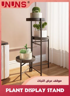 Buy 3-Tier Plant Stand For Outdoor Indoor,Tall Metal Plant Shelf Corner Flower Pot Stands,Multiple Planter Rack For Patio Balcony Living Room Office Tiered Plant Table,Black in Saudi Arabia