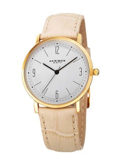 Buy Gold Tone Case on Beige Strap, White Dial with Black Hands in Saudi Arabia