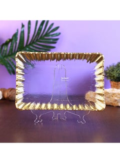 اشتري Gold glass serving tray في السعودية