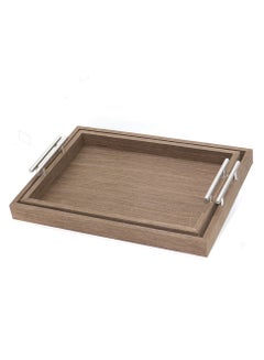 Buy A set of rectangular serving trays with a distinctive design, consisting of two pieces in Saudi Arabia