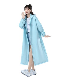 اشتري Rain Ponchos Transparent Raincoat Fashion Reusable Eva Raincoats With Hood For Adults Clear Raincoat For Women And Men في الامارات