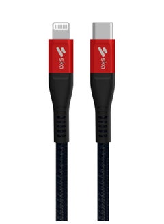 Buy SKA USB-C to Lightning cable 1.2Meters braided, MFI certified, Black in UAE