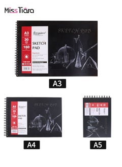 Buy A3A4A5 Sketchbook Set of Three White Thick Paper 160gsm Artist Drawing Paper Acid Free Ideal Sketchbook for Kids and Adults Sketching or Painting Professional Blank Sketchbook Drawing Book Art in UAE