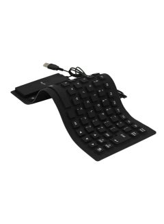 Buy NTECH Silicon Flexible USB Wired Keyboard Waterproof and Foldable Keyboard For Laptop PC MacBook ChromeBook Black. in UAE