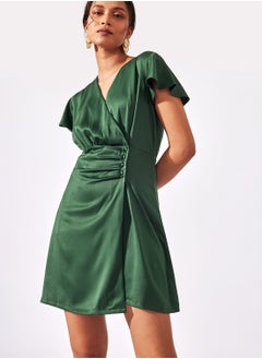 Buy Button Detail Wrap Dress in Saudi Arabia