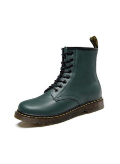 Buy Men Lace Up Martin Boots Green in UAE