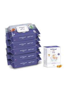 Buy Baby Gentle 99% Pure Water Wet Wipes With Lid 360 Pcs.(Pack Of 5) & Baby Soap 50 Gram (Pack Of 1) Combo in UAE